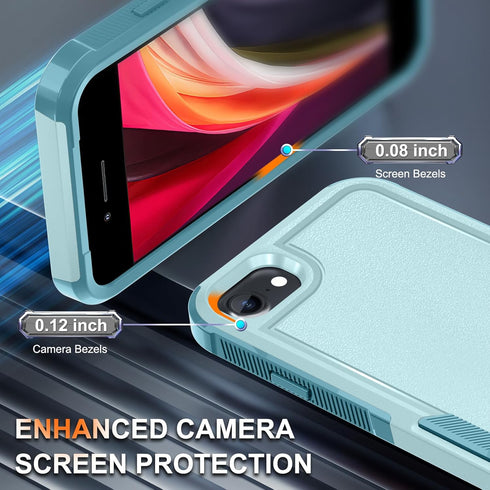 RMOCR 8/7/SE 2022 2020, 8/7/SE 2nd 3rd 4.7 inch,Mint Case for iPhone with Screen Protector,Military Grade Heavy Duty