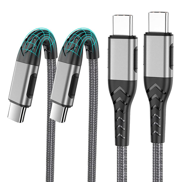 Durcord USB C to USB C Cable, 2Pack 100W 10ft USB C Charger Cable Fast Charging for Android/Phone/Pad, Type C to Type C