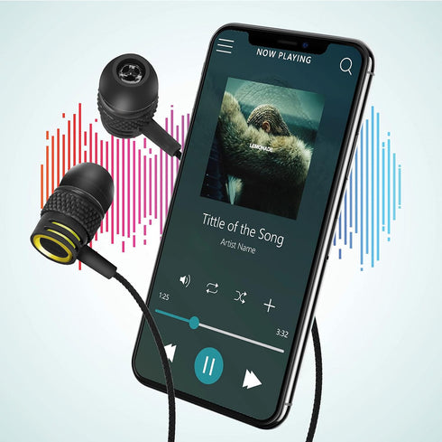 UrbanX R2 Wired in-Ear Headphones with Mic for vivo Y93, Noise Isolating Earphones, Deep Bass