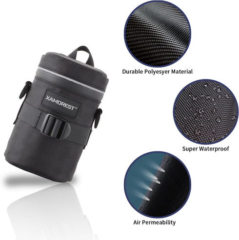 Camera Lens Case Extra Large Thick lens bag Compatible with Nikon AF-S 24-120MM/24-70MM F2.8G/85MM F1.4G Below 4.13" x 7.28"(D x L)