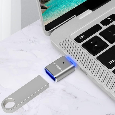USB C to USB Adapter (2 Pack), USB C Male to USB 3.0 Female OTG Converter for MacBook Pro 2019/2018/2017, Gray