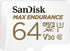SanDisk MAX Endurance 64GB TF Card MicroSDXC (2 Pack) for Dash Cams & Home Security with Card Reader Bundle