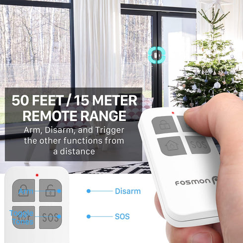 Fosmon Wireless Door Alarms for Home Security with Remote, 130dB Sensors, Battery-Powered, Kids Safety