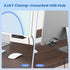 EJAY 5-in-1 59" 5Gbps Clamp USB Hub Desk Mount, Aluminum Mountable USB C Hub with SD/TF Card Reader, Long Cable Under