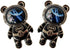 2Pcs Black Cute Phone Stand Holder, Adjustable Astronaut Phone Holder with 3D Moving Star Sequins, Gift for Women