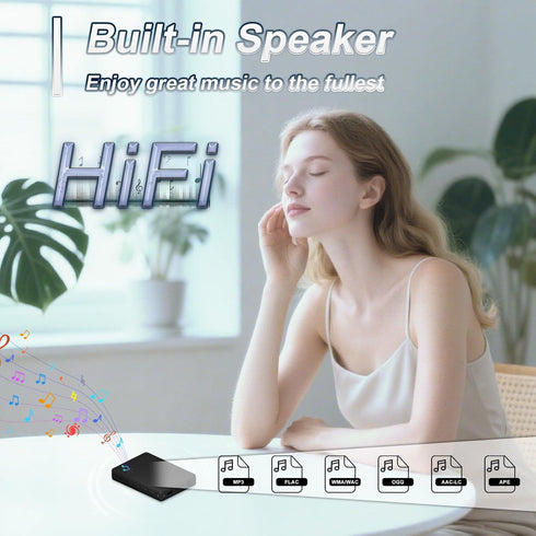 VANSING MP3 5.2 MP3 512GB(Black) Portable Player with Speaker, Mini Bluetooth Player with Headphone Jack,Independent