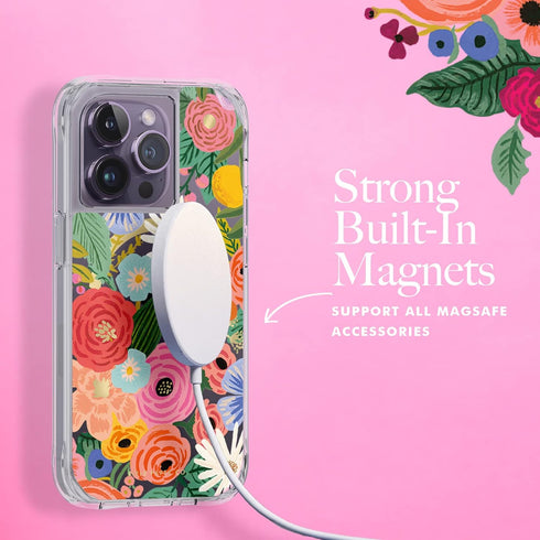 Rifle Paper Co. Cute iPhone 14 Pro Case with Floral Pattern, 10FT Drop Protection, Anti-Scratch Tech, Slim Fit - Garden