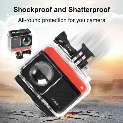Waterproof Housing Case for Insta360 ONE RS 360 Underwater Diving Shell, 60M Protective Shell