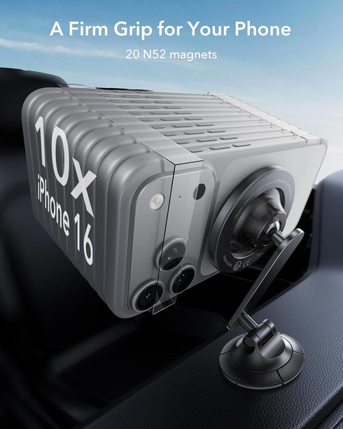 ESR 360 17/16/16e/15/14/13/12, S25, 10, 2 for MagSafe Car Mount, Upgraded Dashboard Magnetic Phone Holder for Car