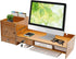 QUSKLISU Computer Monitor Stand, Computer Rack with Drawers, Two top Platforms Desk Organizer