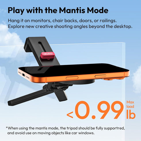 ULANZI MA88 17-12 360 Magnetic Airplane Phone Holder for MagSafe iPhone Series, Strongest Magnet Handsfree Phone Tripod