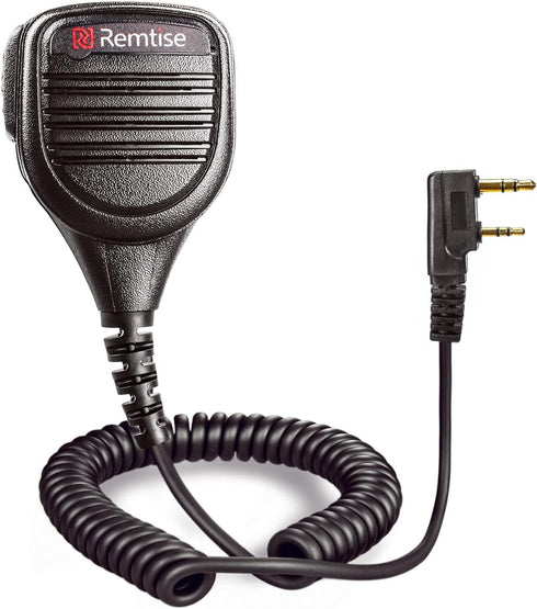 Speaker Mic for Baofeng Walkie Talkie - 2 Pin Shoulder Microphone Compatible with Baofeng Radios (Black)