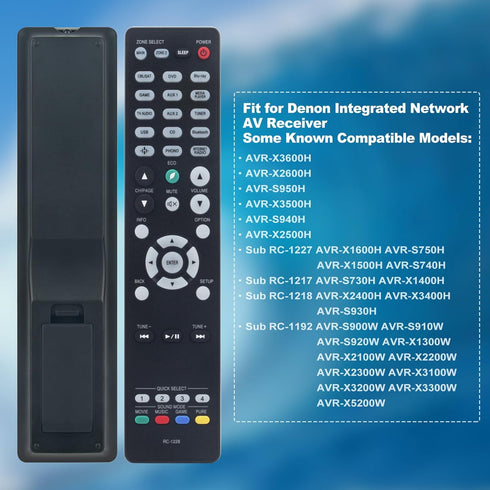 RC-1228 Sub Replacement Remote for Denon Integrated Network AV Receiver, Fits Multiple Models