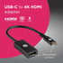 GE 4K 76050 USB-C to HDMI Multi-Monitor Adapter, Ultra HD Video & Audio, Travel-Ready, Plug & Play