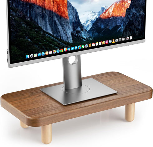 Monitor Stand Riser, 16Inch Wood Desk Organizer with Monitor Stand & Storage
