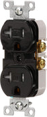 Eaton 20-Amp 3-Wire 125-Volt Tamper Resistant Commercial Grade Duplex Receptacle, Black, 2-Pole