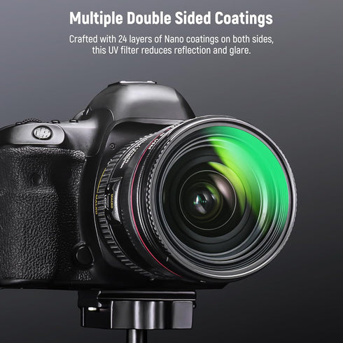 NEEWER 58mm MC UV Protection Filter with 24 Layer Multi Resistant Nano Coatings and Ultra Slim Frame