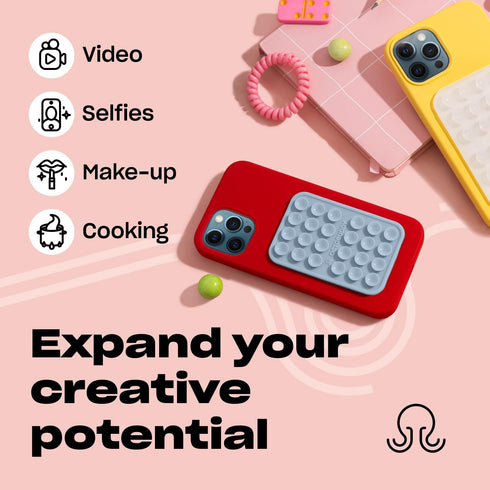 Silicone Suction Phone Case Adhesive Mount, Hands-Free Strong Grip Holder for Selfies & Videos, iPhone & Android (Baby