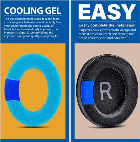 SHP9500 Replacement Ear Pads, Compatible with TRANSTEK SHP9500 Over-Ear Headphones, Cooling Gel Memory Foam Cushions
