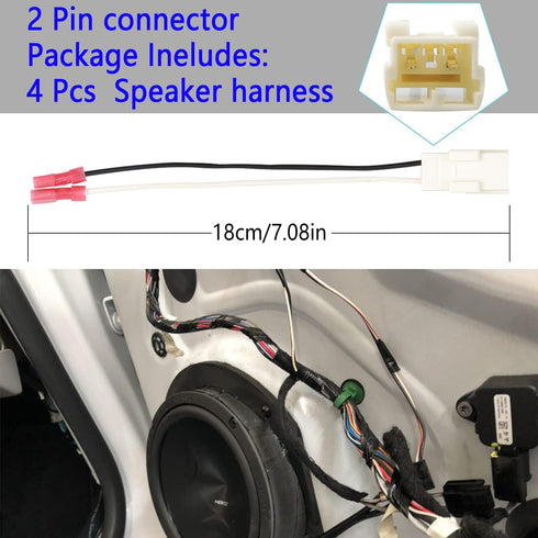 72-6514 Country 4 Pack Car Speaker Adapter Wire Harness Front Rear Door Compatible with Dodge Chrysler Town & Dakota