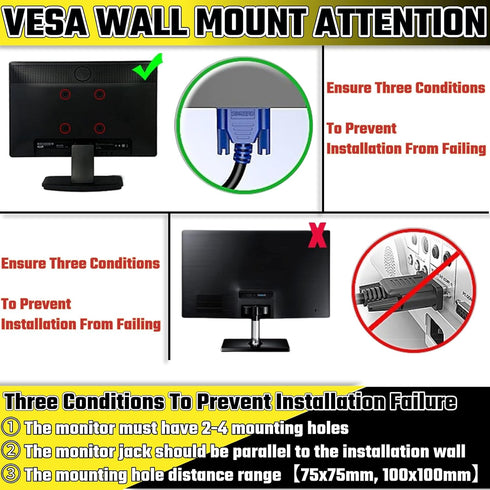 HuGuWdy 14-24 1 33 lbsUp 100x100 Monitor Wall Mount for Most LED LCD TV or ComputerSmall TV Mount RV Mount Bracket