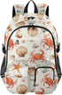 ALAZA School Backpack for Teen Girls Boys Coastal Ocean Crab Shell Kids