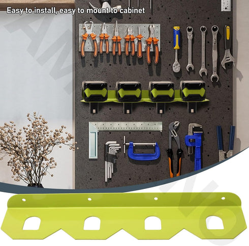 AMTHKNO 2 4 18V Pcs Upgrade Aluminum Alloy Battery Holder Slot Mounting Organizer Compatible with RYOBI NiCAD NiMH