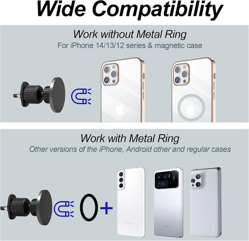 UBeesize Magnetic Car Phone Holder, 360 Swivel, Easy Access, Compatible with iPhone 14/13 Pro/Max/Mini