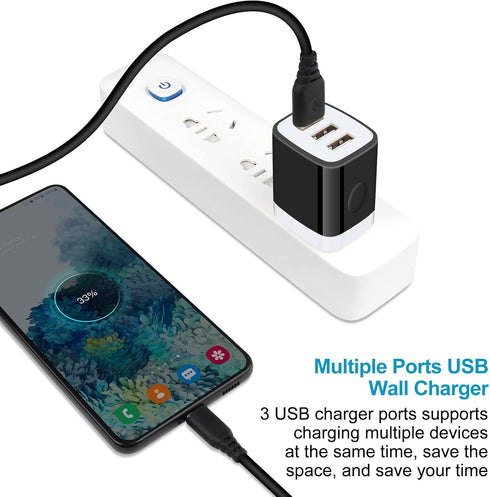 USB Wall Charger 18W 3Amp Fast Multiple Ports Plug Cube Box Charger Block Compatible iPhone
