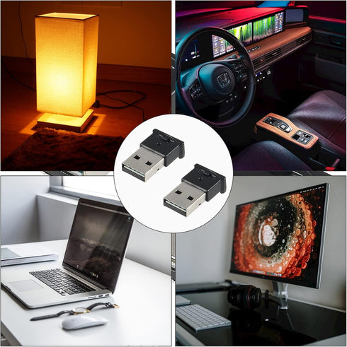 AITIAO 2 Light,8 5V Pcs Mini USB LED Color Adjustable and Brightness Night Light,RGB Car LED Interior Lighting DC Smart