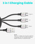 Bling USB Car Charger, 5V 2.4A Dual Port Fast Adapter with 4ft Nylon Type C Micro USB Charging Cable