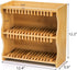 Lyellfe Bamboo CD Holder Rack, DVD Display Shelf for Movie Cases, Holds up to 32 CD Cases
