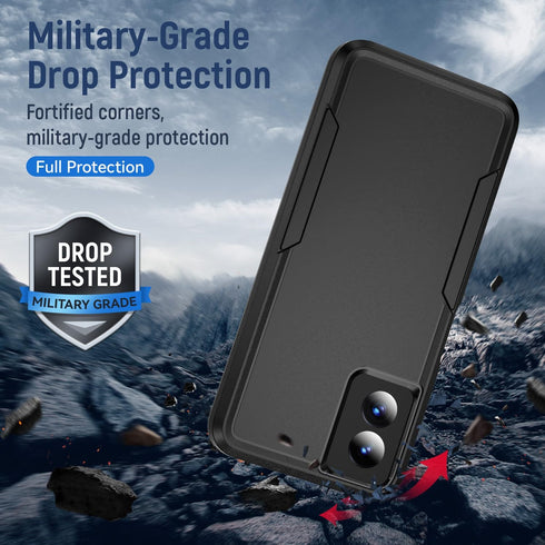 Heavy-Duty Rugged Case for Moto G Power 5G 2024, Military Grade Drop Tested with Screen Protector - Black