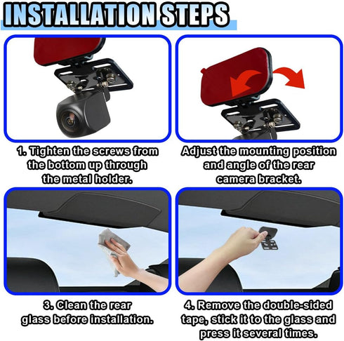 BDZMC (2 Set) Car Rear Camera Holder, Adjustable Vehicle Backup Camera Mount, Strong Adhesive Dash Cam Rear Camera Rear