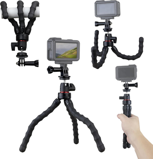 Hocoder Flexible Camera Tripod Compatible with GoPro Hero 13, 12, 11,10, 9 Bendable