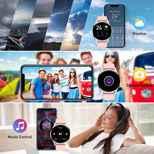 Smart Watch for Men Women Fitness, Bluetooth Smartwatch for Android iPhone, Waterproof Sport Running Digital Watch