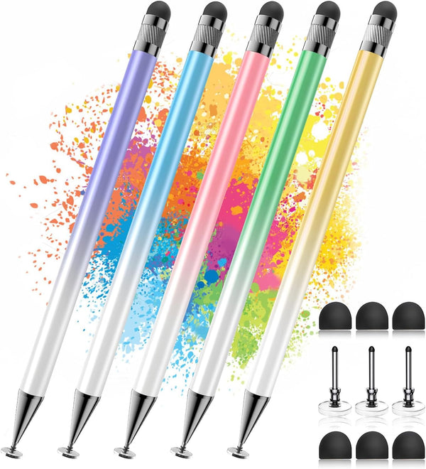 Bopomofo Stylus (5 Pcs) - 2-in-1 Stylus Pen for Touchscreen, High Precision for iPhone/iPad/Android Tablets