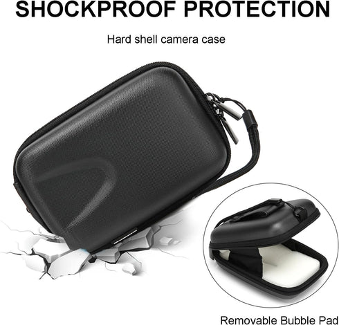 Digital Camera Case, Small Hard Shell Waterproof Bag for Canon G7X2 G7X3 RX100m3/m6 ZV1 Accessories