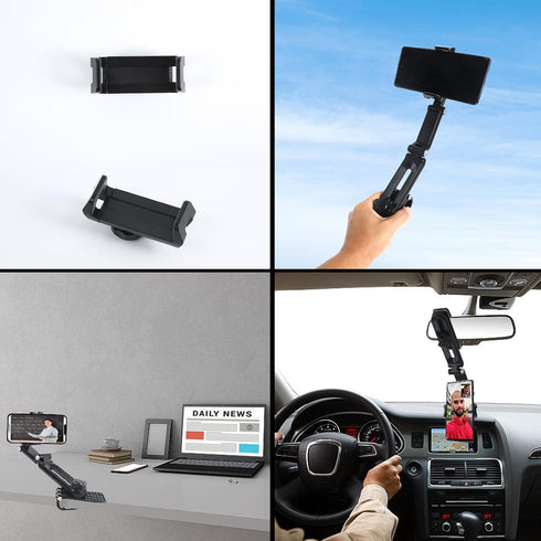 THUTEP 360 Sun Visor Phone Holder, Phone Holder for Car, Rotatable and Adjustable, Compatible with Most of Smartphones