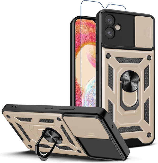 Samsung Galaxy A04E Case with Screen Protector, Military Grade Protection Anti-Scratch Phone Case with 360°Rotatable