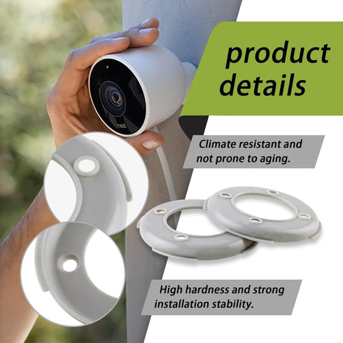 Surveillance Camera Bracket, Mounting Plate Compatible with Google Nest Cam Outdoor Indoor Battery Extra Mount Rings