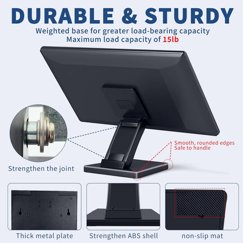 Bestoct 12-24" 75x75mm 100x100mm Low Profile Monitor Stand, LCD TV Foldable Mount for Desk, Lay Flat Stand for Screens