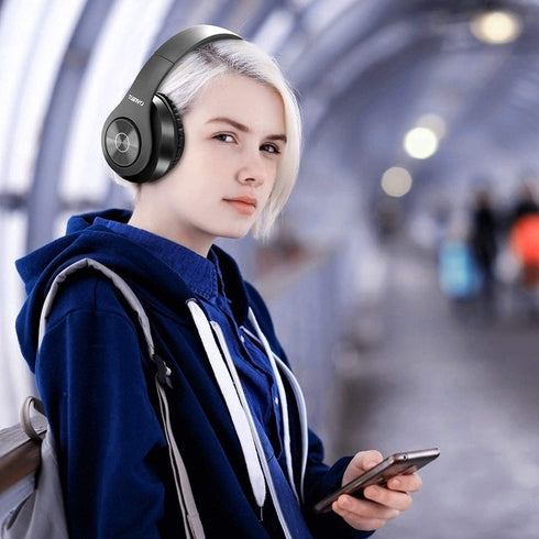 TUINYO Bluetooth Headphones Wireless, Over Ear Stereo Headset with 40H Playtime, Deep Bass, Soft Memory-Protein