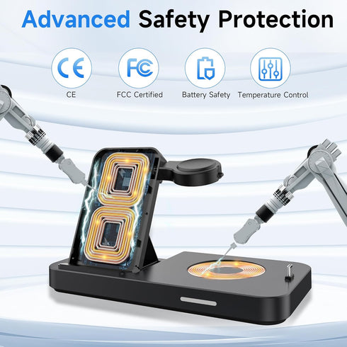Wireless Charger for Samsung, EWUONU 5 in 1 Foldable Fast Charging Station for Galaxy S23 Ultra, S22, S21, Galaxy