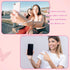 Qulkws Y2K Beaded Camera Wrist Strap Butterfly Cellphone Lanyard Strap Phone Charms Cute Pearl Digital Camera Charm