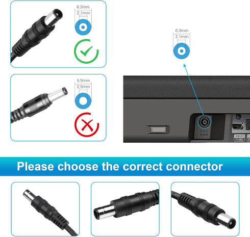 DC 24V Adapter for Samsung Soundbar with 8ft Power Cord