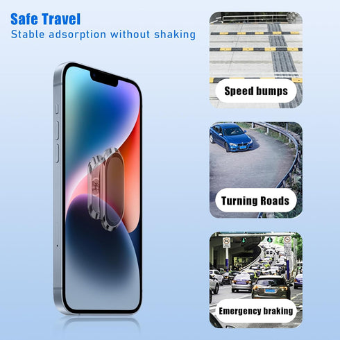 Car Magnetic Phone Holder, 360° Adjustable Hands-Free Cradle for All Smartphones, Mount for Car Windshield and Dashboard