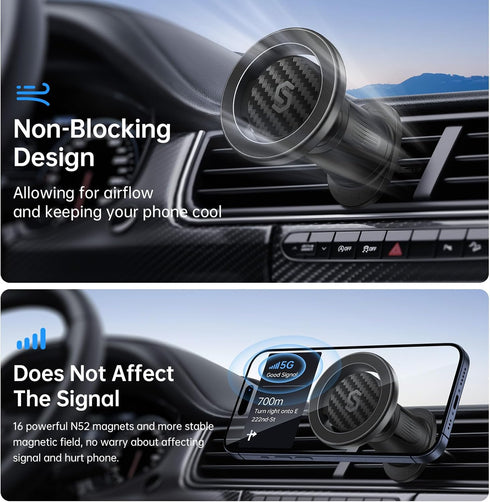 SYNCWIRE for MagSafe Car Mount, Flexible Rotation Magnetic Phone Holder for Car Vent, Hands Free Air Vent Phone Holder