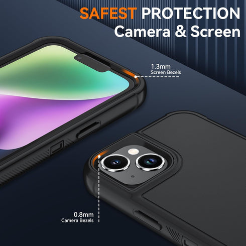 SunStory 13/14 3-Layer Cover,3 1 13/14 6.1", Compatible with iPhone Case with HD Screen Protector, Heavy Duty Full-Body