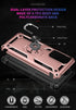 Moto Edge 2021 Case with Screen Protector, Military Grade 16ft Drop Tested Cover with Magnetic Kickstand, Rose Gold